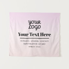 Uw logo & tekst | Roze & Perzik Ombre Wandkleed