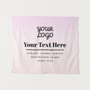 Uw logo & tekst Roze & Perzik Ombre Wandkleed