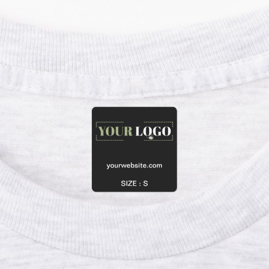 Uw Logo Tekst Website Maat Kleding Zwart Kleding Labels (Aangebracht)