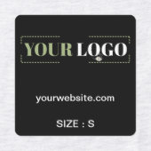 Uw Logo Tekst Website Maat Kleding Zwart Kleding Labels (Design 1)