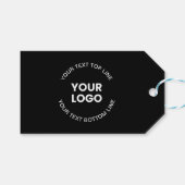 Uw Logo & tekst | Zwart Cadeaulabel (Voorkant (Horizontaal))