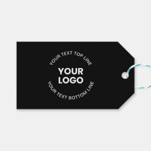 Uw Logo & tekst Zwart Cadeaulabel