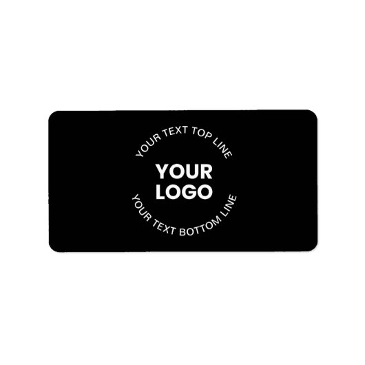 Uw Logo & tekst | Zwart Etiket (Voorkant)