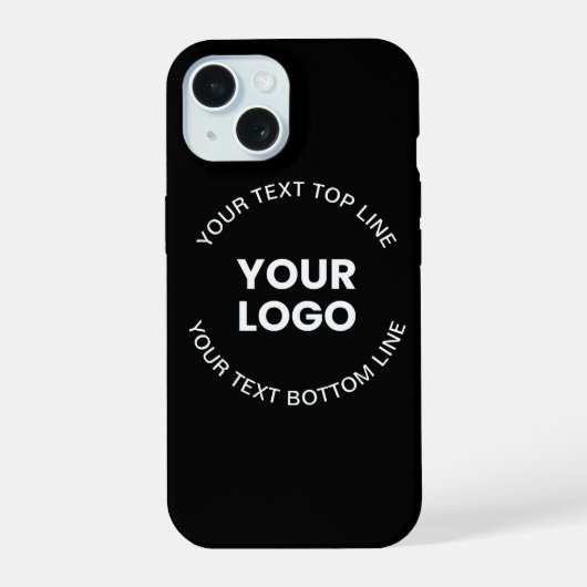 Uw Logo & Tekst | Zwart iPhone 15 Case (Achterkant)