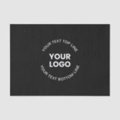 Uw Logo & tekst | Zwart Tissuepapier (Voorkant)