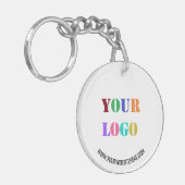 Uw Logo Text Business Promotie Sleutelhanger (Voorkant Links)