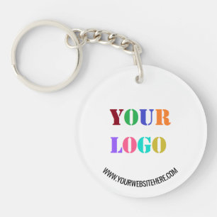 Uw Logo Text Business Promotie Sleutelhanger