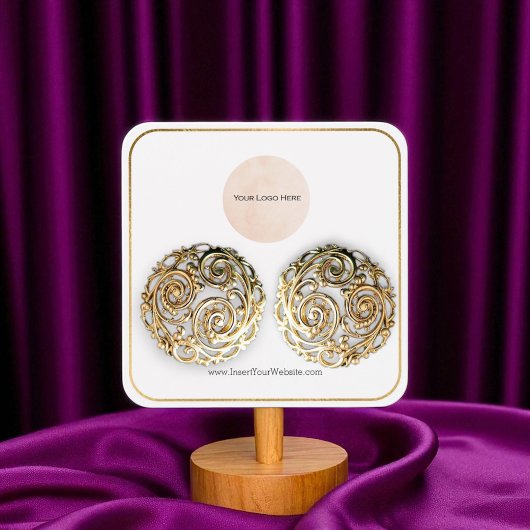 Uw Logo Thin Gold Border Earning Display Kaart