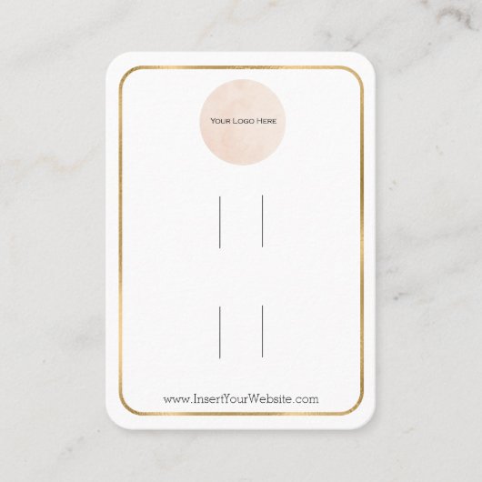 Uw Logo Thin Gold Double Bow Hair Clip Display Visitekaartje (Voorkant)