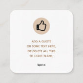 UW LOGO TOEVOEGEN VIERKANTE VISITEKAARTJE (Achterkant)