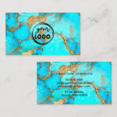 uw logo turquoise achtergrondvisitekaartje visitekaartje (Voorkant / Achterkant)