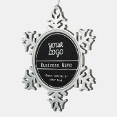 Uw Logo | Uniek bewerkbaar bedrijfsontwerp Tin Sneeuwvlok Ornament (Rechts)