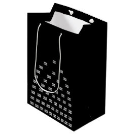 Uw Logo Uniek Boogpatroon | Zwart (bewerkbaar) Medium Cadeauzakje