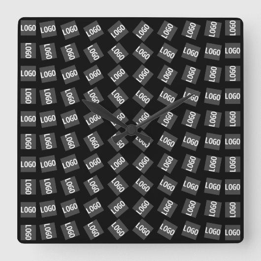 Uw Logo | Uniek Logo-, ontwerp- of Afbeelding-patr Vierkante Klok (Voorkant)