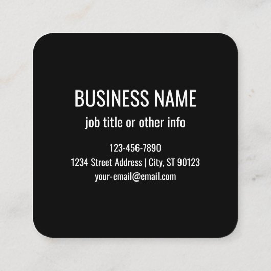 Uw Logo | Uniek Logo-, ontwerp- of Afbeelding-patr Vierkante Visitekaartje (Achterkant)