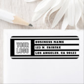 Uw Logo unieke geometrische strepen | Zwart-wit Etiket (Insitu)