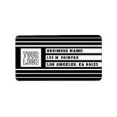 Uw Logo unieke geometrische strepen | Zwart-wit Etiket (Voorkant)