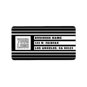 Uw Logo unieke geometrische strepen   Zwart-wit Etiket