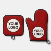 Uw Logo Uw Slogan Professional Ovenwant & Pannenlap Set (Voorkant)