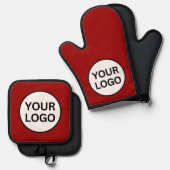 Uw Logo Uw Slogan Professional Ovenwant & Pannenlap Set (Voorkant / Achterkant)