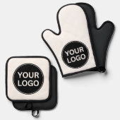 Uw Logo Uw Slogan Professional Ovenwant & Pannenlap Set (Voorkant / Achterkant)