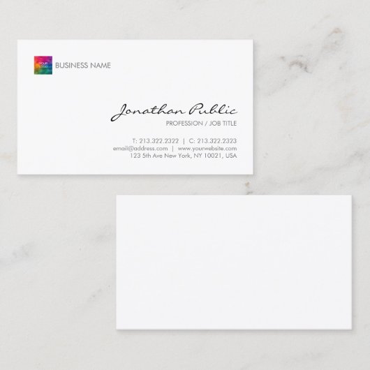 Uw Logo van het Bedrijf hier Professionele Moderne Visitekaartje (Voorkant / Achterkant)