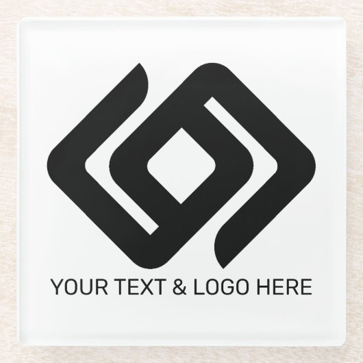 Uw Logo van uw bedrijf Glazen Onderzetter (Voorkant)