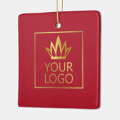 Uw Logo van uw bedrijf Prettige feestdagen Keramisch Ornament (Links)