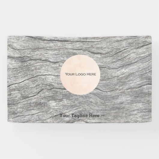 Uw Logo vervaagde houten aanpasbare banner (Horizontaal)
