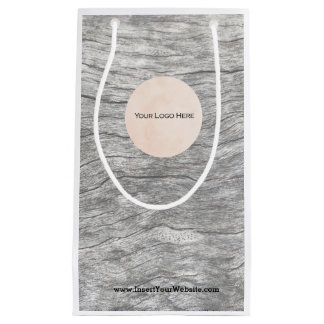 Uw Logo vervaagde houten papieren geschenkzak Klein Cadeauzakje