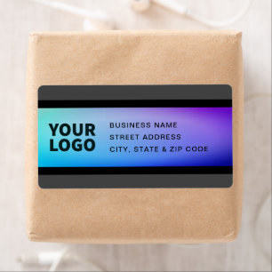 Uw Logo   Vervagen Turquoise & Paarse Etiket