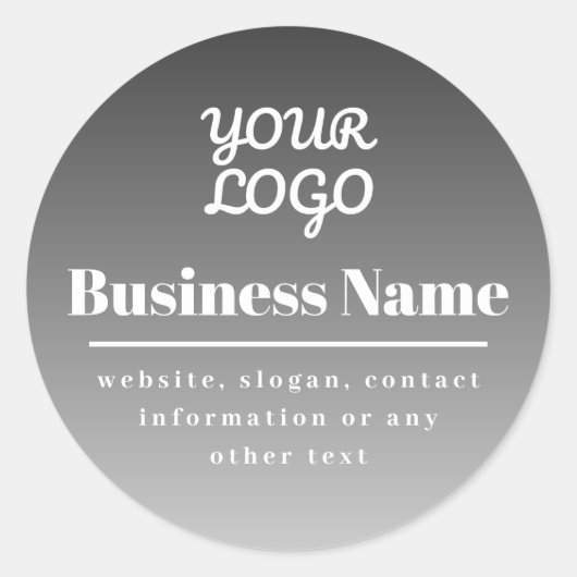 Uw Logo Vervagende Verloopachtergrond Ronde Sticker (Voorkant)