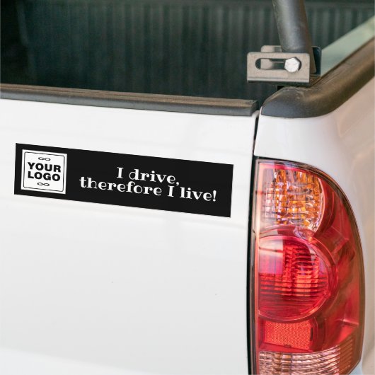 Uw Logo - Vierkant - Achtergrond WIT Bumpersticker (Op Truck)