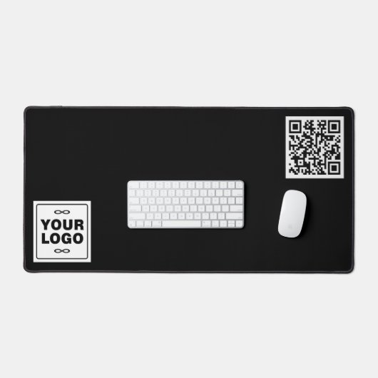 Uw Logo - Vierkant - Achtergrond WIT + QR code Bureaumat (Keyboard & Muis)