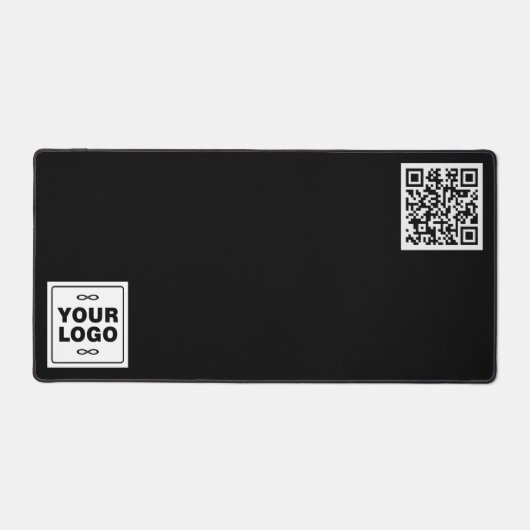 Uw Logo - Vierkant - Achtergrond WIT + QR code Bureaumat (Voorkant)