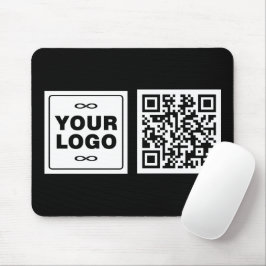 Uw Logo - Vierkant - Achtergrond WIT + QR code Muismat