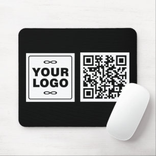 Uw Logo - Vierkant - Achtergrond WIT + QR code Muismat