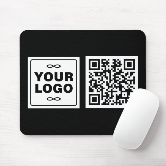 Uw Logo - Vierkant - Achtergrond WIT + QR code Muismat (Met muis)