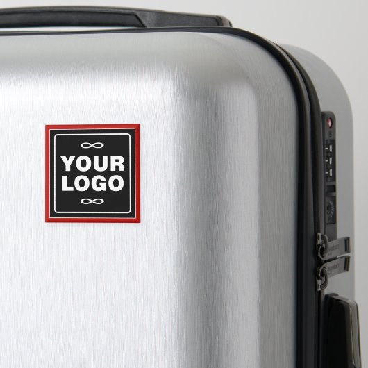 Uw Logo - Vierkant - Achtergrond ZWART Magneet (Insitu (bagage))