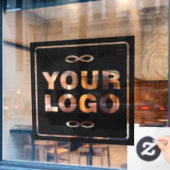 Uw Logo - Vierkant - Achtergrond ZWART Raamsticker (Cafe Raam)