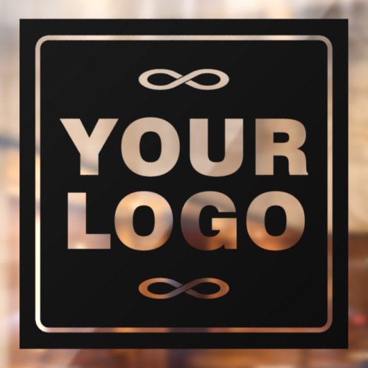 Uw Logo - Vierkant - Achtergrond ZWART Raamsticker (Vel 2)