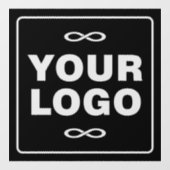 Uw Logo - Vierkant - Achtergrond ZWART Raamsticker (Vel)