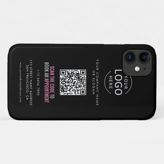 Uw Logo Visitekaartje met QR Code Case-Mate iPhone Case (Achterkant (horizontaal))