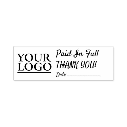 Uw Logo volledig betaald Bedankt Datum Casual teks Zelfinktende Stempel (Design)
