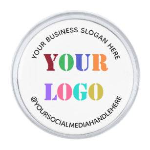 Uw Logo voor speciale sociale media — Lapel Pin Verzilverde Reverspeld