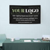 Uw Logo voor uw bedrijf - aangepaste zwart Spandoek (Beurs)