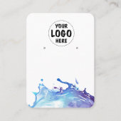 Uw Logo Water Splash Oorbel Display Kaart Groot Visitekaartje (Voorkant)