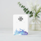 Uw Logo Water Splash Oorbel Display Kaart Groot Visitekaartje (Staand voorkant)