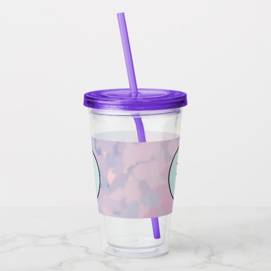 Uw Logo Waterverf Achtergrond Acryl Drinkbeker (Links)