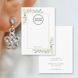 Uw Logo Waterverf Groene Sieraden Displaykaart Visitekaartje